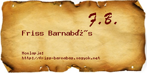 Friss Barnabás névjegykártya
