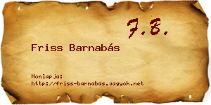 Friss Barnabás névjegykártya